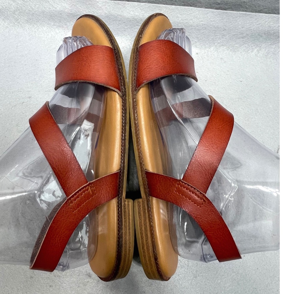 Cynthia Rowley Strappy Slingback Sandals Womens 6.5 Cognac Brown Leather - Picture 3 of 10